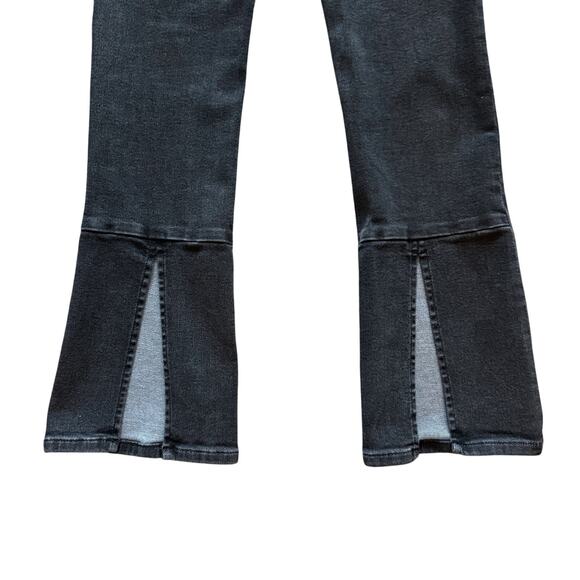 Express Jeans Women's Sz 2S 2 Short Black Skyscraper Mid Rise Flare Slit bootcut - Picture 14 of 14